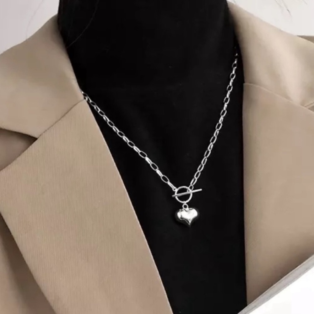 NEW LOVE HEART 925 STERLING SILVER NECKLACE, NICE NECKLACE, CUTE NECKLACE - Picture 6 of 6